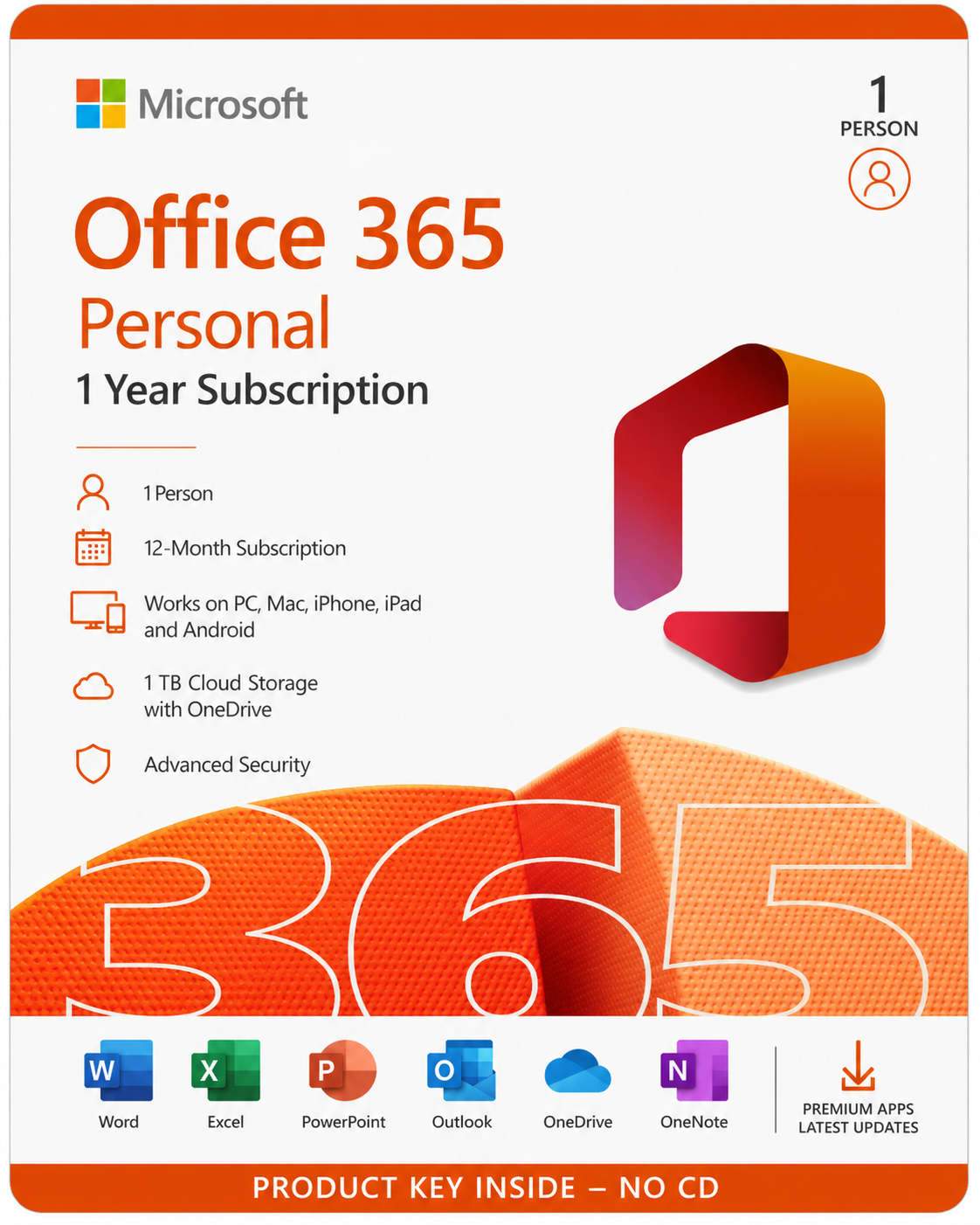 Microsoft Office 365 Personal  1 Year Subscription
